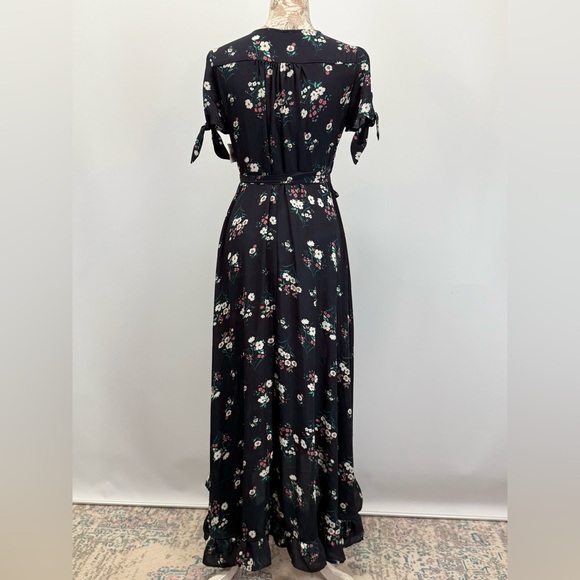 CHELSEA 28 Navy floral tie sleeve wrap maxi dress size S. - Picture 7 of 13